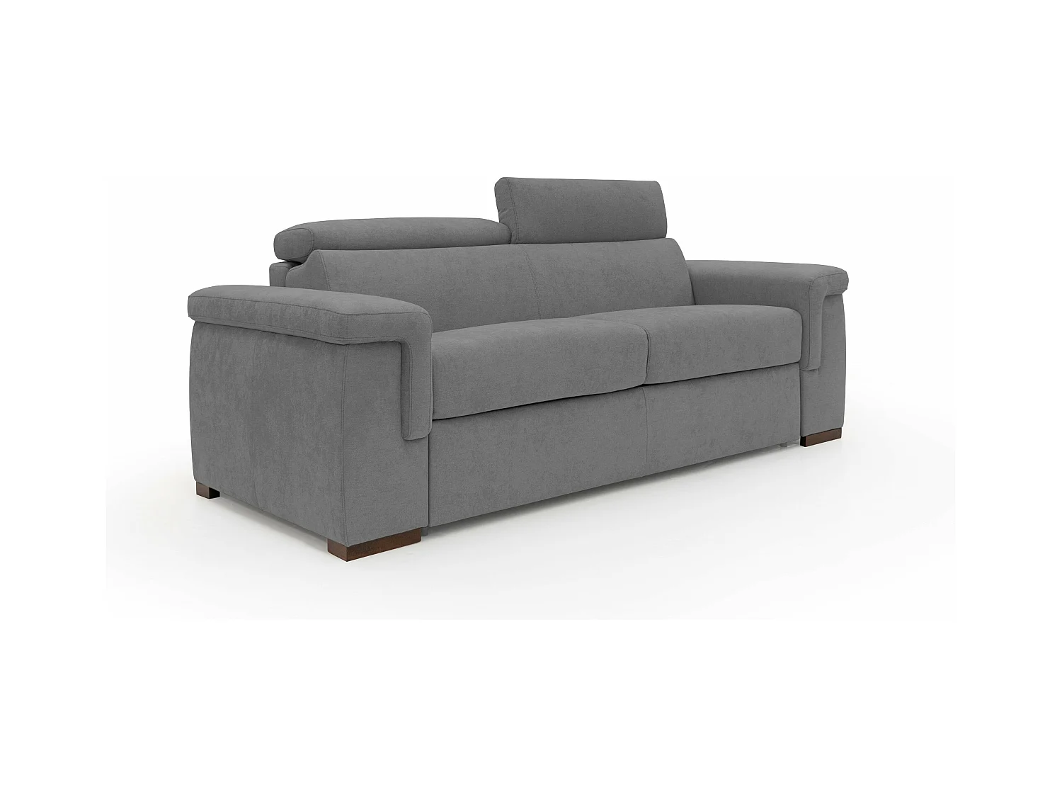 Giunone Sofá cama convertible con colchón de 18 cm y reposacabezas reclinables en tejido impermeable 200 cm (mat. 120x197 cm) Gris