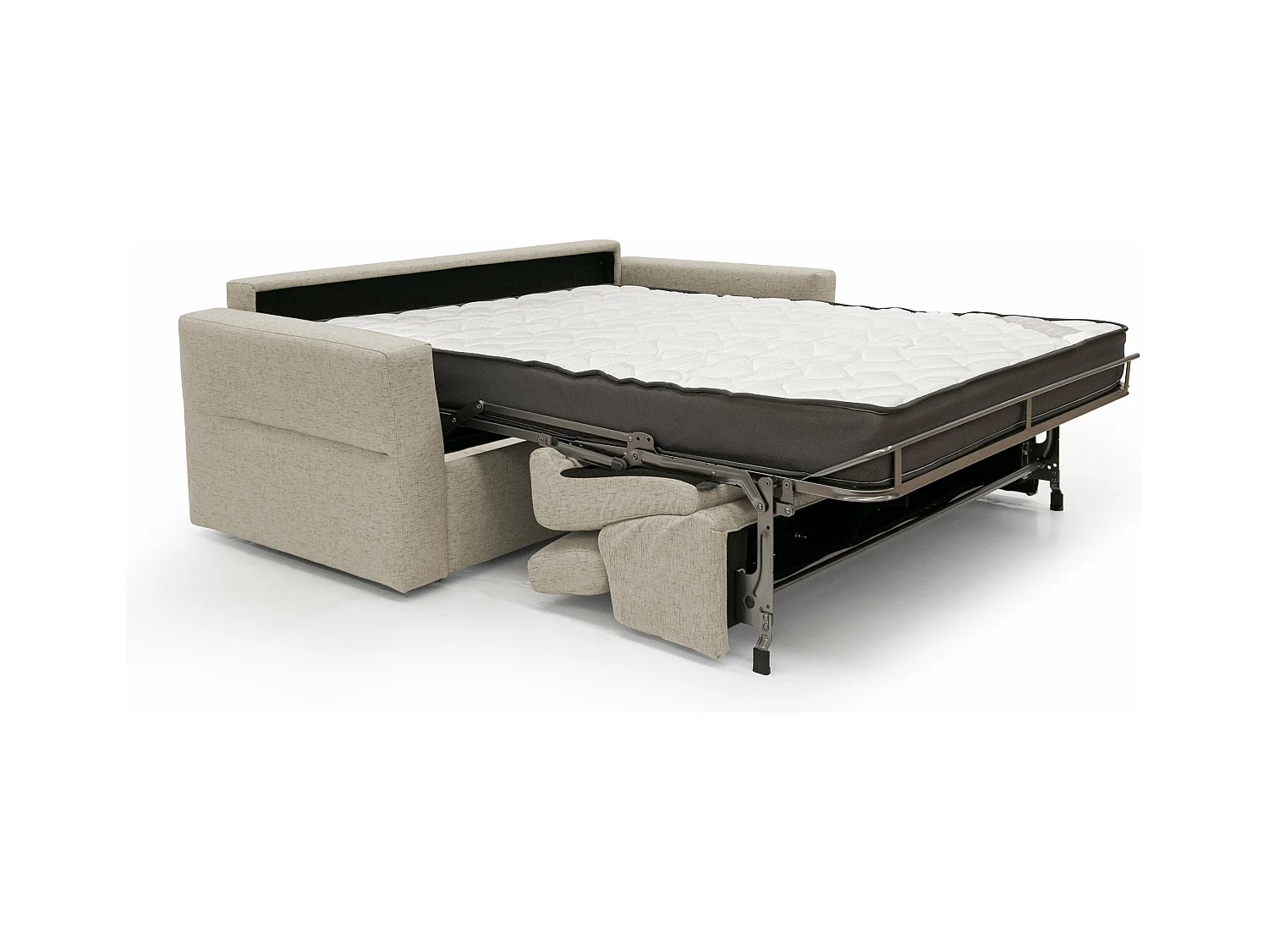 Avalon Sofá cama con colchón de 18 cm de altura en tejido impermeable 200 cm (140x197 cm) Beige