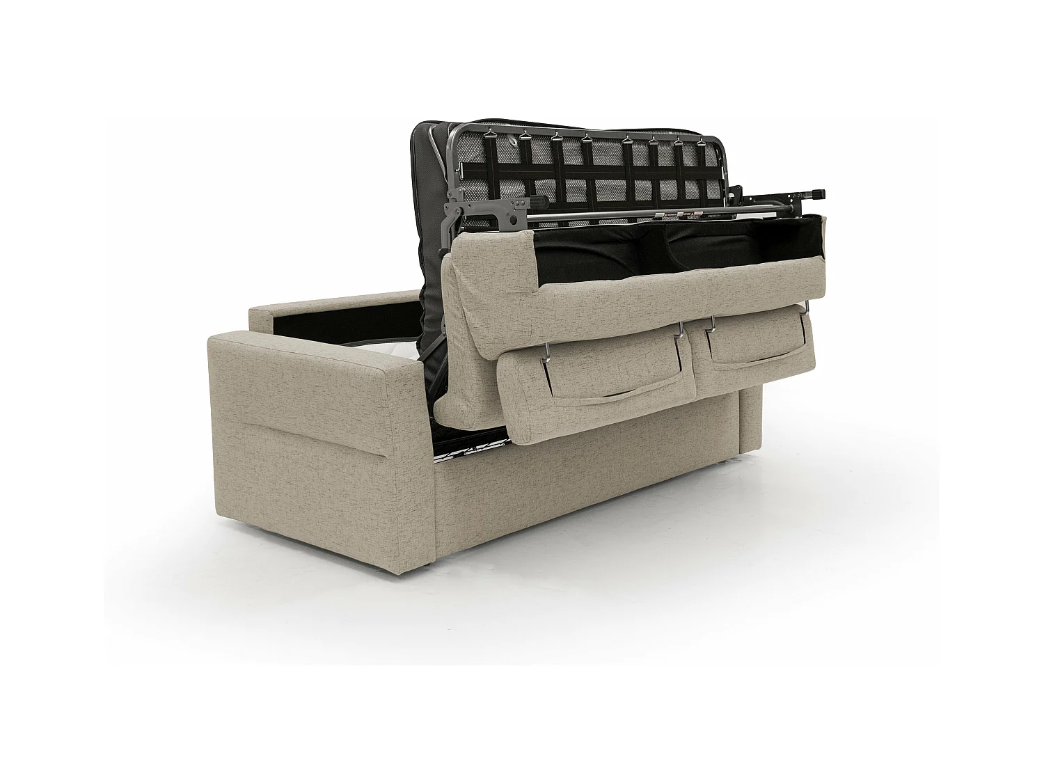 Avalon Sofá cama con colchón de 18 cm de altura en tejido impermeable 200 cm (140x197 cm) Beige