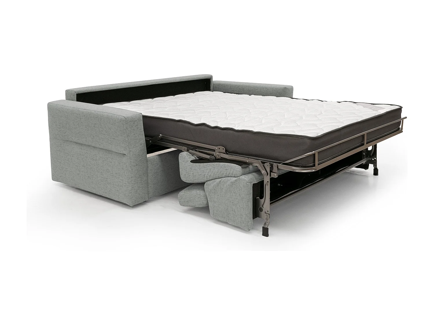 Avalon Sofá cama con colchón de 18 cm de altura en tejido impermeable 220 cm (160x197 cm) Gris Claro