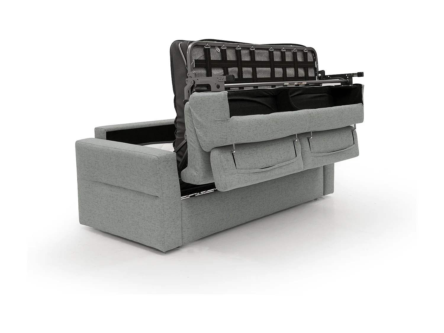 Avalon Sofá cama con colchón de 18 cm de altura en tejido impermeable 220 cm (160x197 cm) Gris Claro