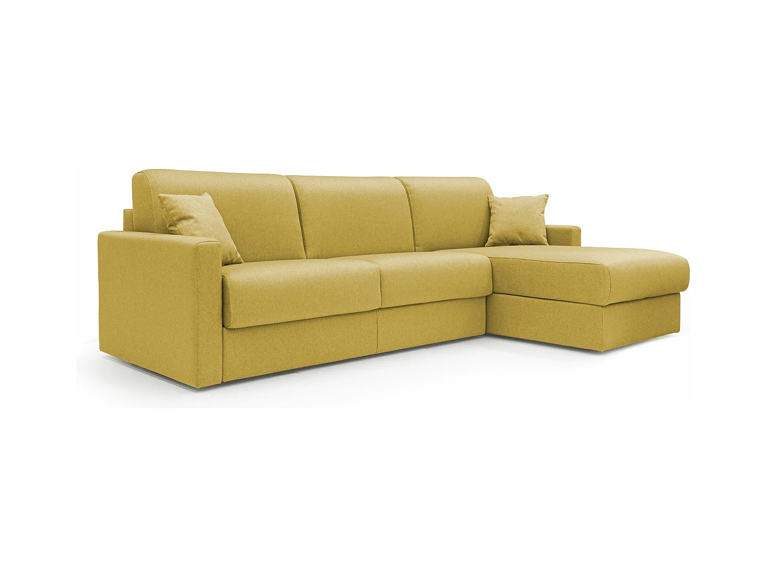 Chris Canapé d'angle 5 places en tissu imperméable 288 cm Droit Jaune