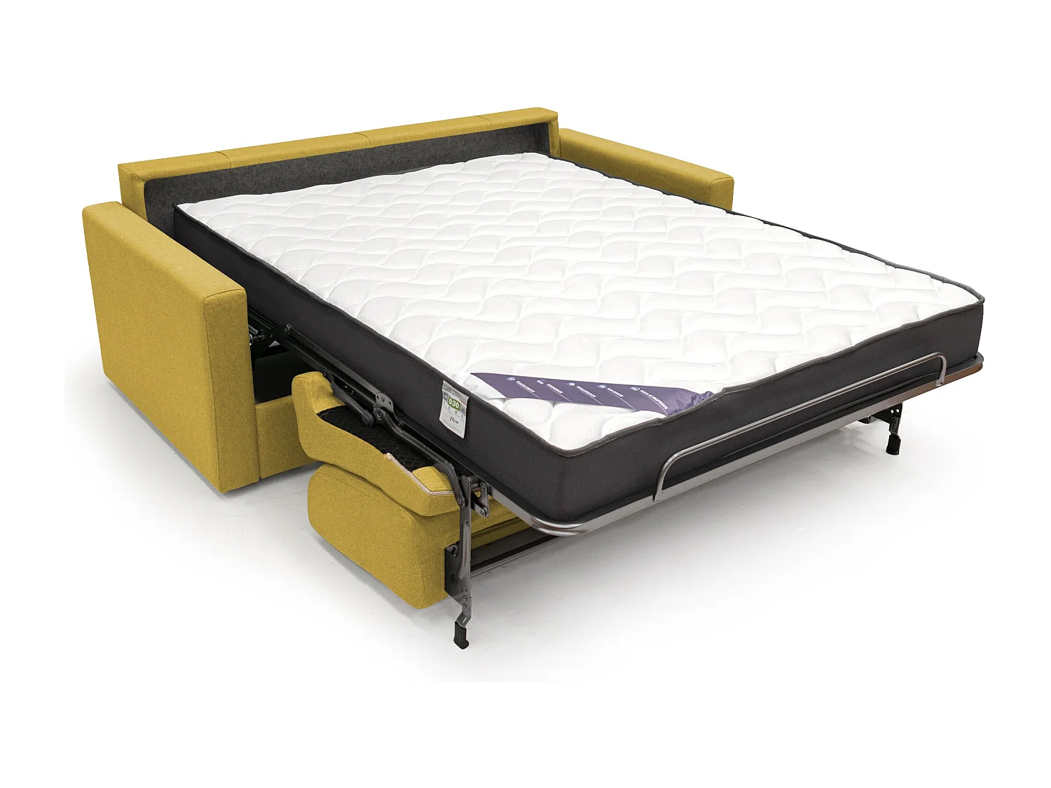 Chris Sofá cama convertible en tejido impermeable 206 cm (mat. 160x197) Amarillo