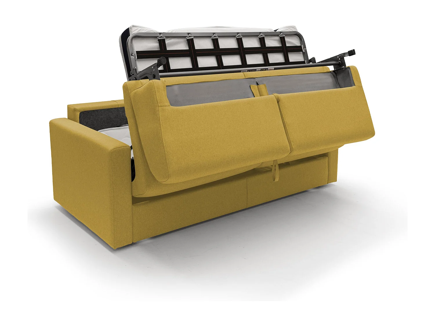 Chris Sofá cama convertible en tejido impermeable 206 cm (mat. 160x197) Amarillo