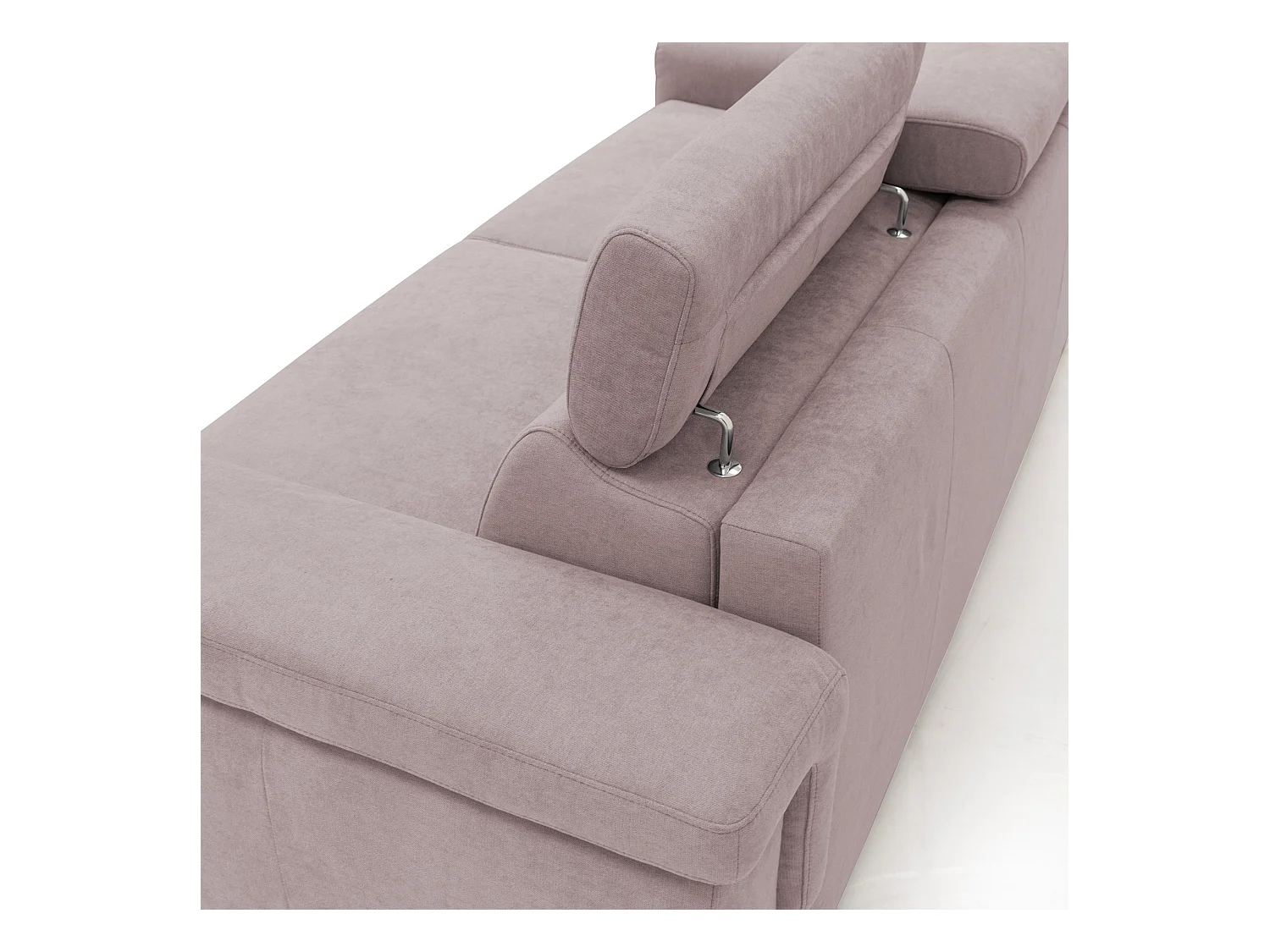 Giunone Sofá cama convertible con colchón de 18 cm y reposacabezas reclinables en tejido impermeable 240 cm (mat. 160x197 cm) Rosa