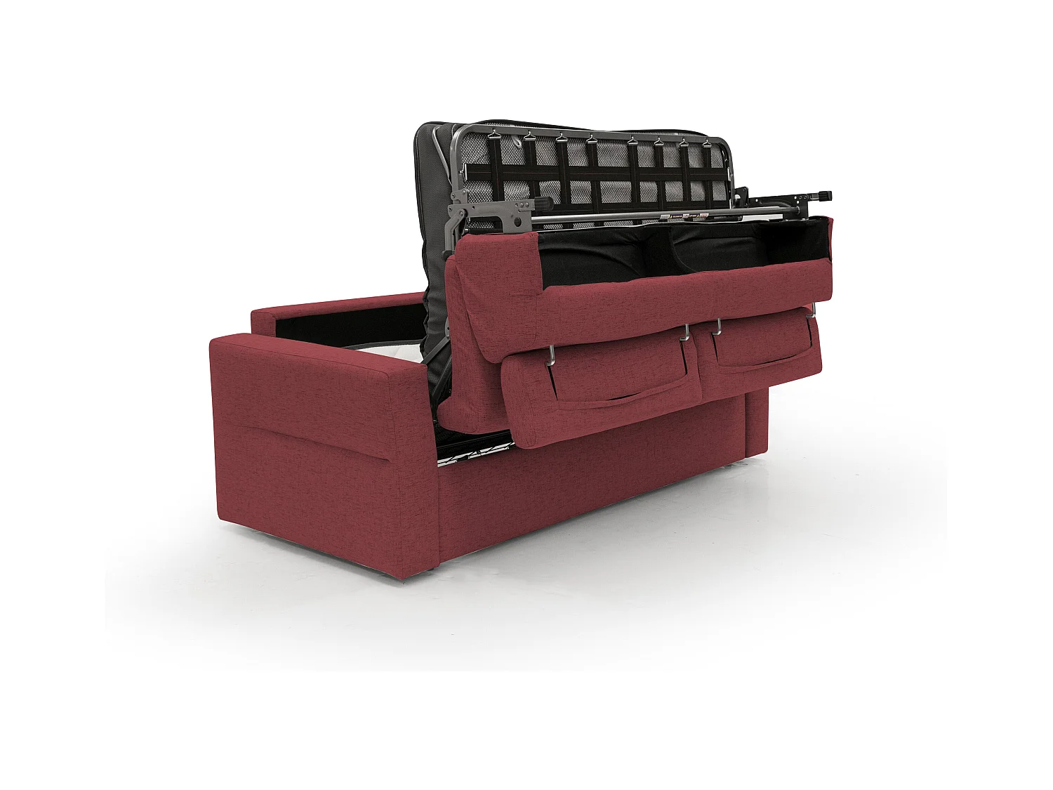 Avalon Sofá cama con colchón de 18 cm de altura en tejido impermeable 220 cm (160x197 cm) Rojo