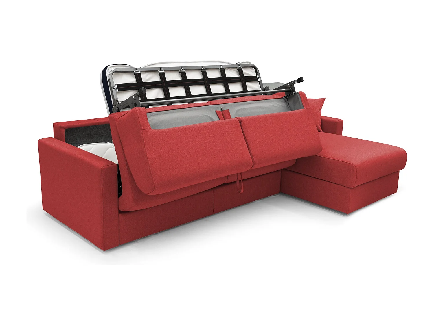 Chris 5-Sitzer-Ecksofa aus wasserfestem Stoff T13 248 cm rechts (mat. 120x197) rot