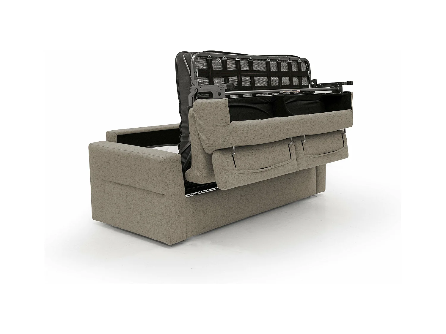 Avalon Sofá cama con colchón de 18 cm de altura en tejido impermeable 200 cm (140x197 cm) Marrón