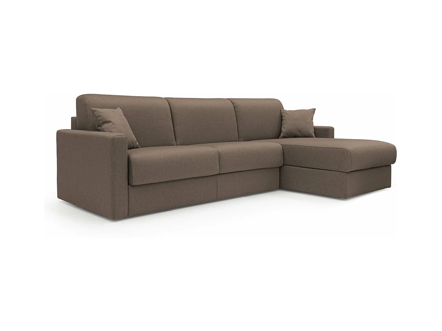 Chris Canapé d'angle 5 places en tissu imperméable 268 cm Droit Brun