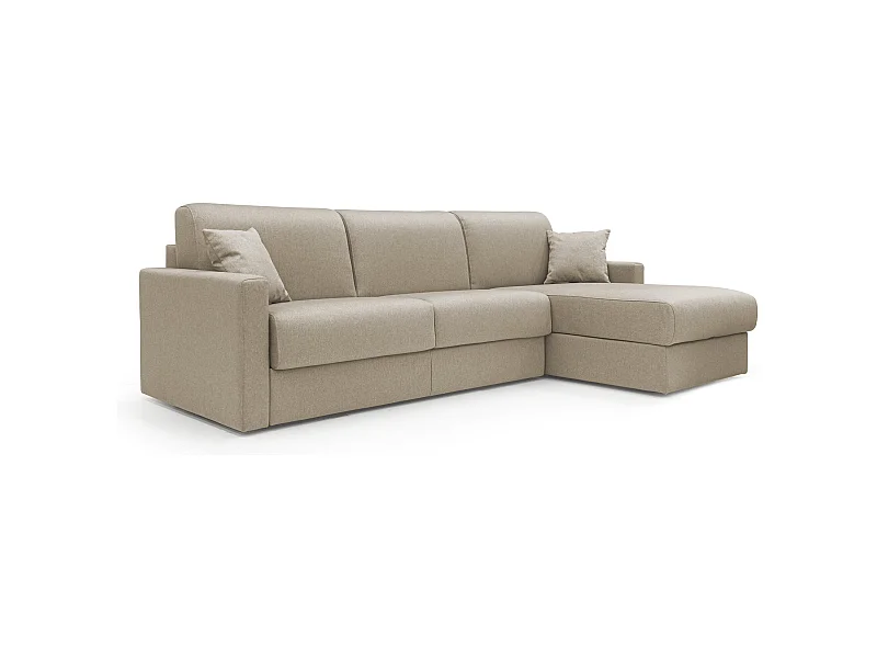 Chris Divano letto angolare 5 posti in tessuto impermeabile T13 248 cm Sinistro (mat. 120x197) beige