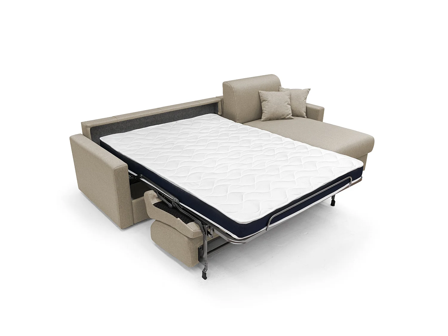 Chris Divano letto angolare 5 posti in tessuto impermeabile T13 248 cm Sinistro (mat. 120x197) beige