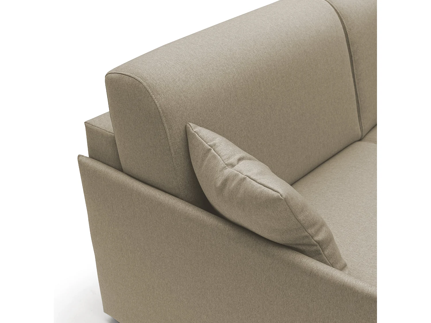 Evans Divano letto angolare con penisola in morbido tessuto impermeabile T13 252 cm Destro (mat. 140x197)  beige