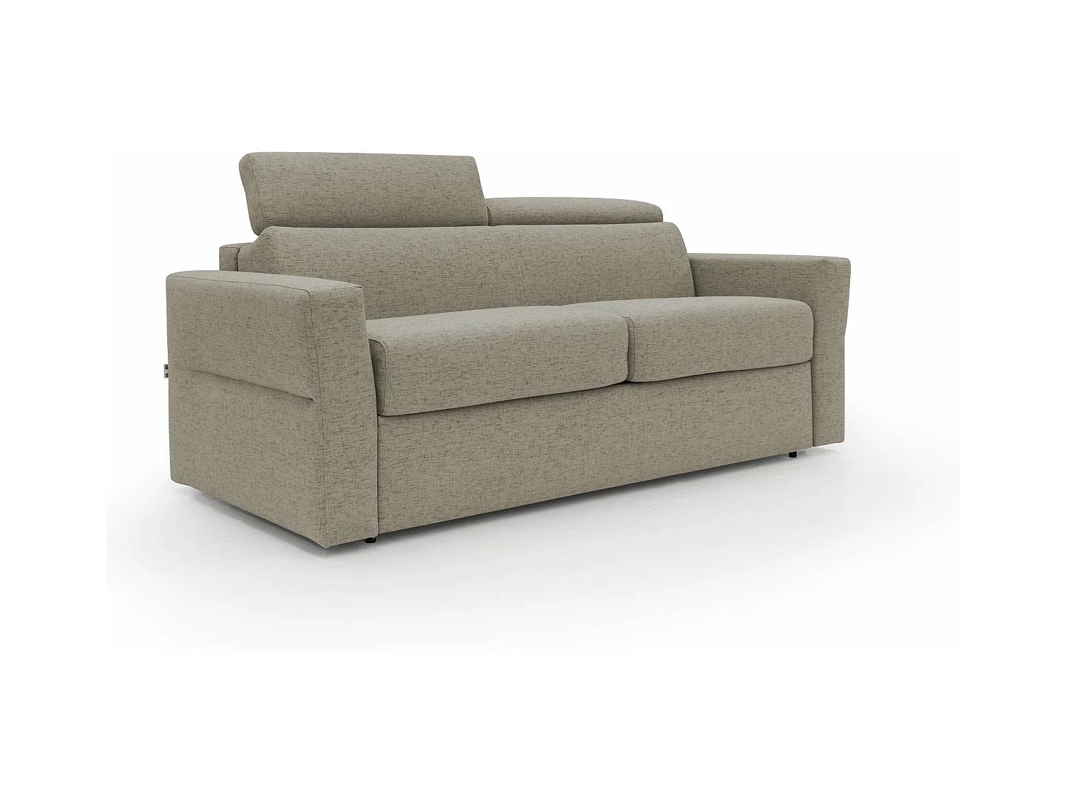 Avalon Canapé lit matelas H18 cm de haut en tissu imperméable T03 220 cm (160x197) brun