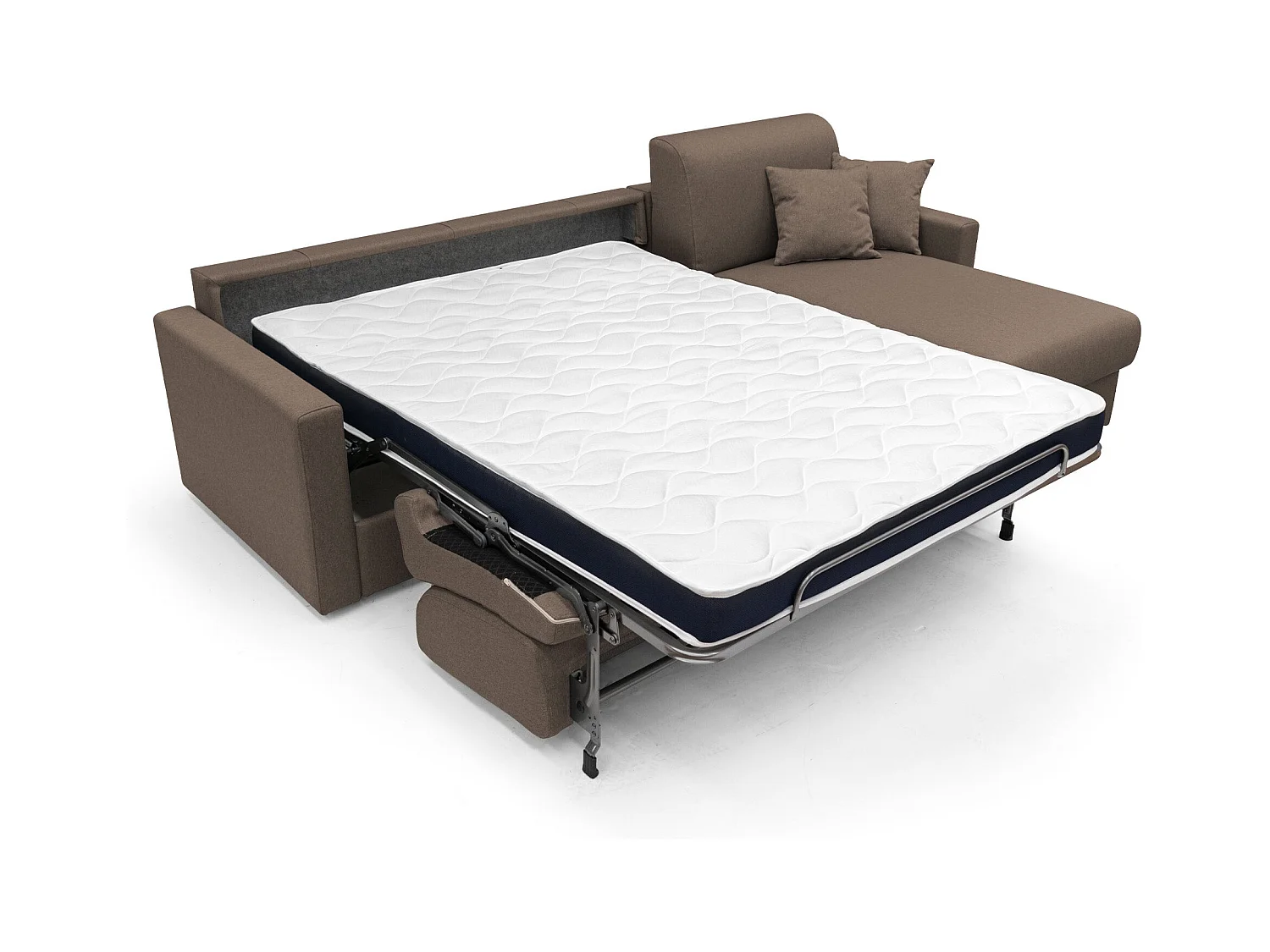 Chris Canapé d'angle 5 places en tissu imperméable 288 cm Gauche Brun