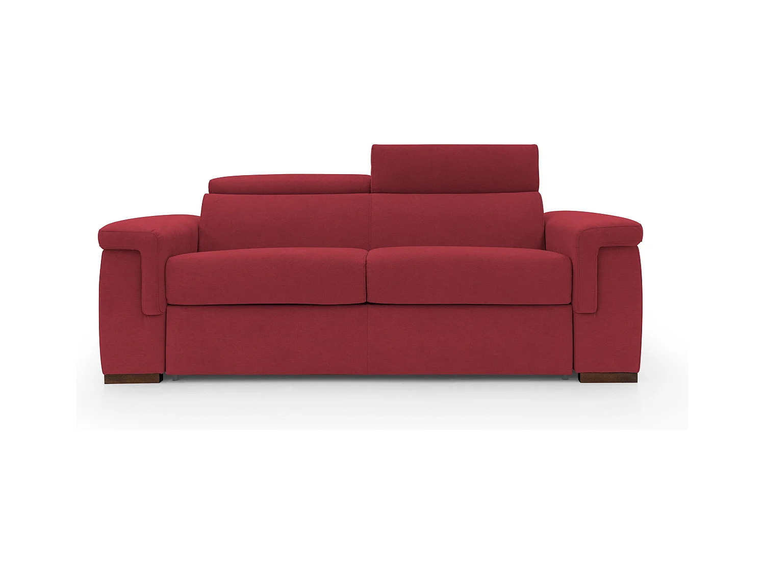 Giunone Schlafsofa mit 18 cm hoher Matratze und verstellbaren Kopfstützen aus wasserfestem Stoff T02 200 cm (mat.120x197) rot