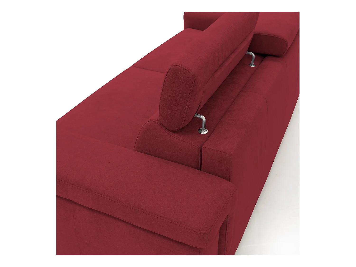 Giunone Schlafsofa mit 18 cm hoher Matratze und verstellbaren Kopfstützen aus wasserfestem Stoff T02 200 cm (mat.120x197) rot