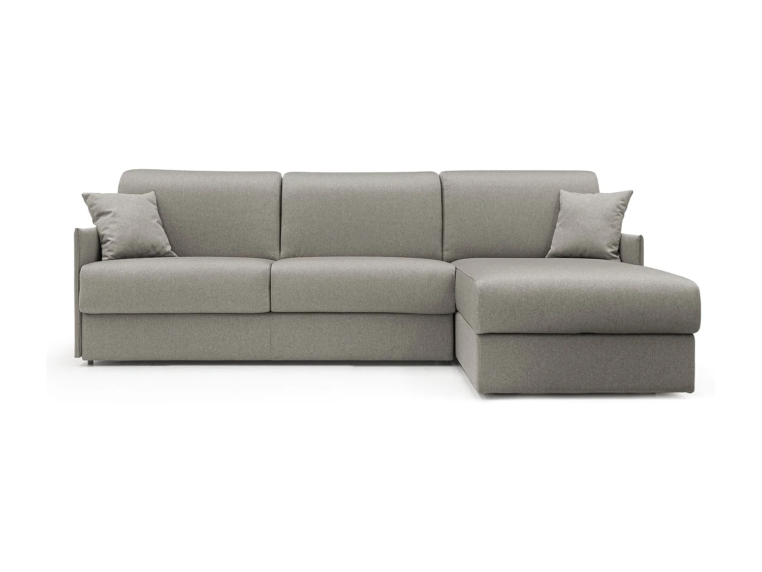 Evans Ecksofa mit Schlaffunktion aus wasserfestem Stoff T13 252 cm rechts (mat. 140x197) Taupe