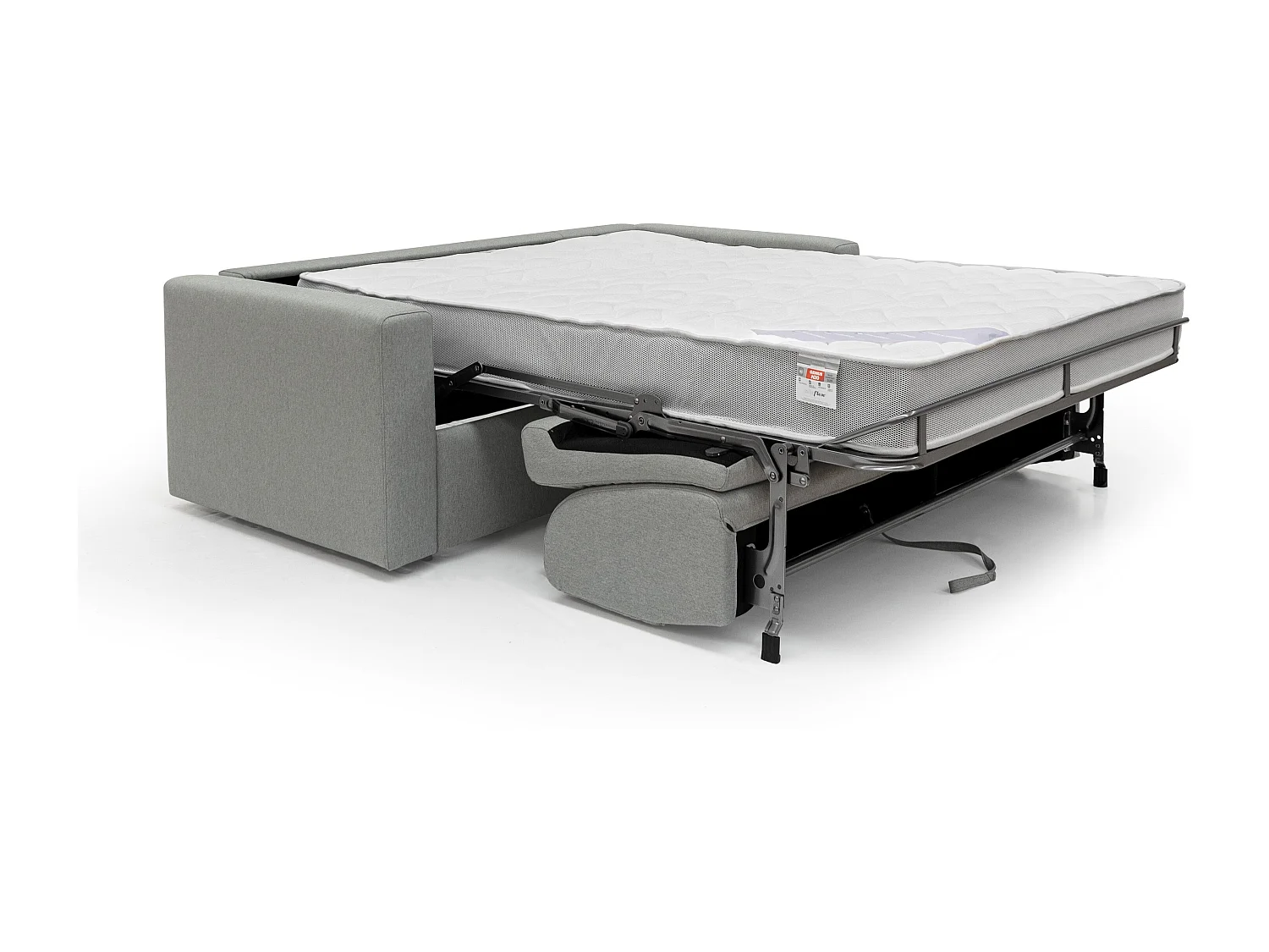 Kansas Sofá cama convertible H20 cm en tela impermeable 192 cm (mat. 140x197) Gris