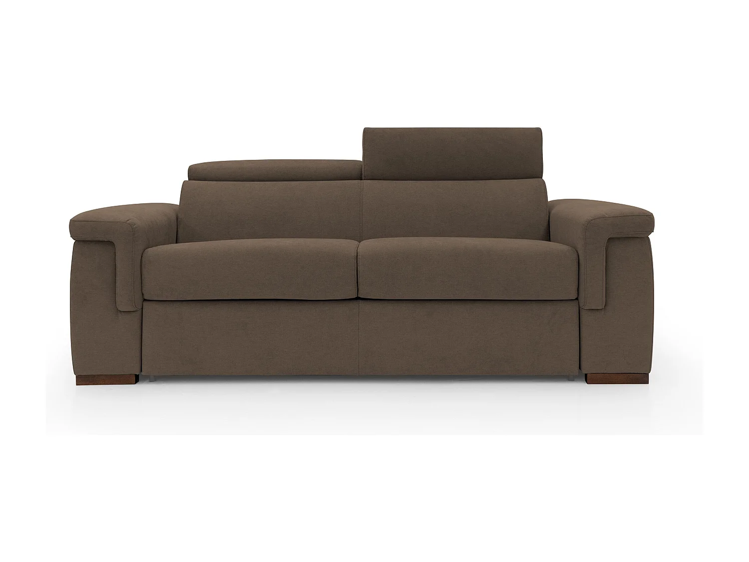Giunone Schlafsofa mit 18 cm hoher Matratze und verstellbaren Kopfstützen aus wasserfestem Stoff T02 200 cm (mat.120x197) braun