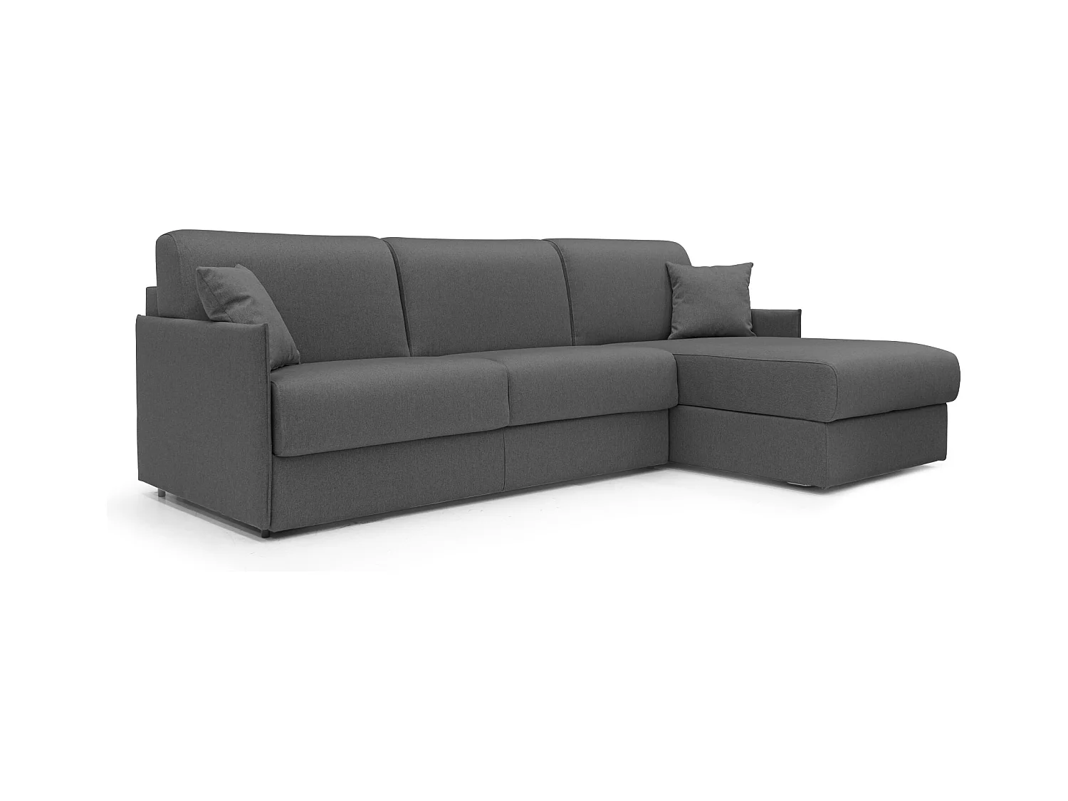 Evans Canapé d'angle convertible en tissu imperméable T13 232 cm Gauche (mat. 120x197) anthracite