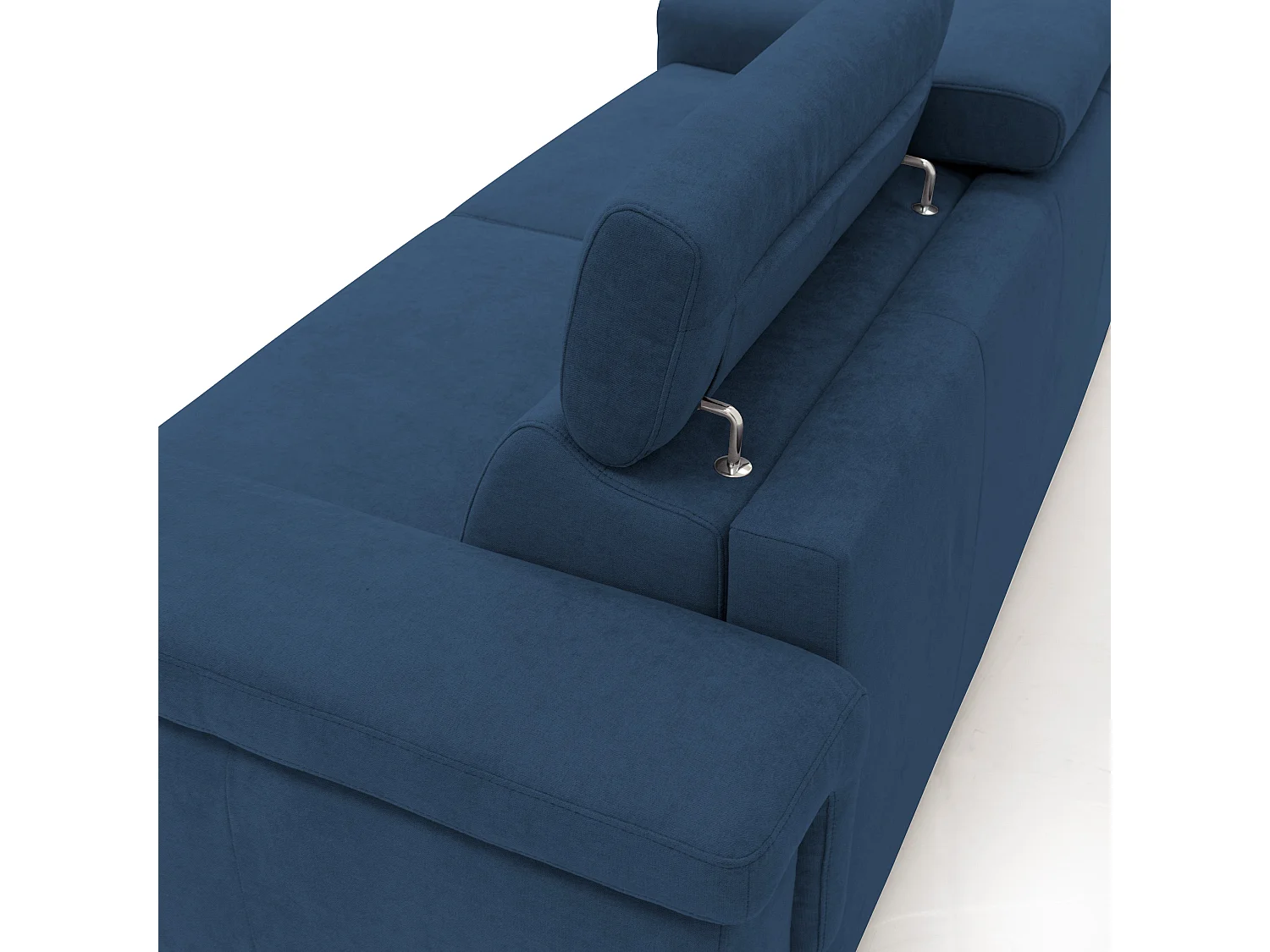 Giunone Schlafsofa mit 18 cm hoher Matratze und verstellbaren Kopfstützen aus wasserfestem Stoff T02 240 cm (mat. 160x297) blau