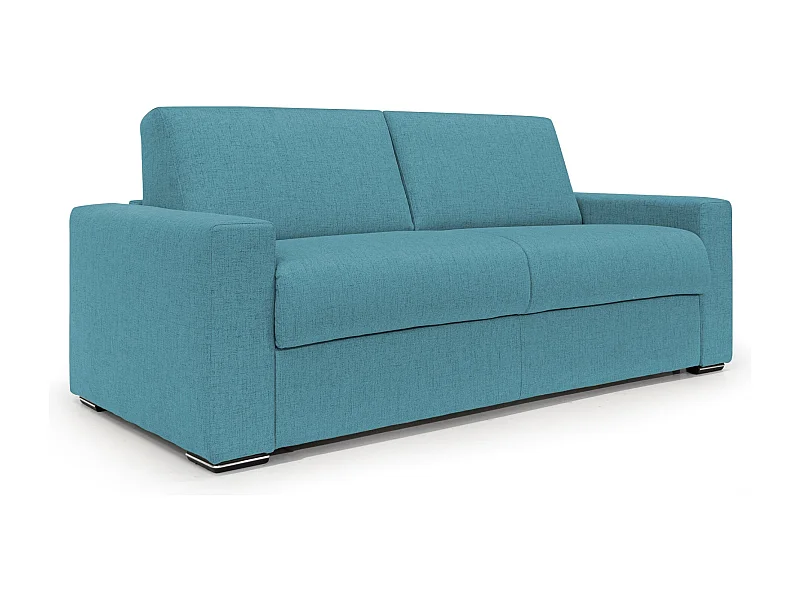 Nixon Schlafsofa mit 20 cm Matratze aus wasserfestem Stoff T03 220 cm (mat. 160x197) Hellblau