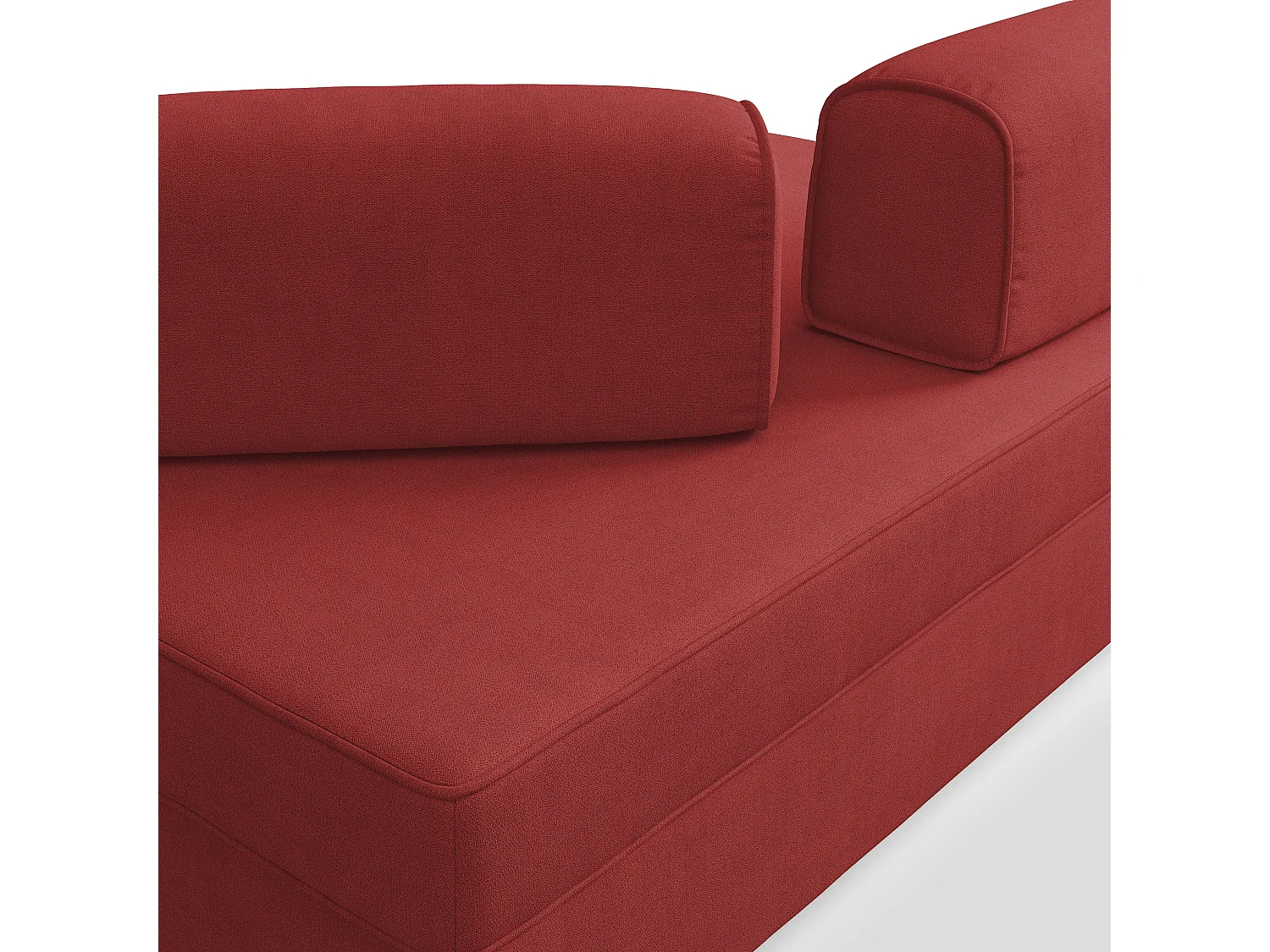 Liberty Canapé sans pouf amovible et dossier amovible en tissu imperméable T02 180 cm rouge