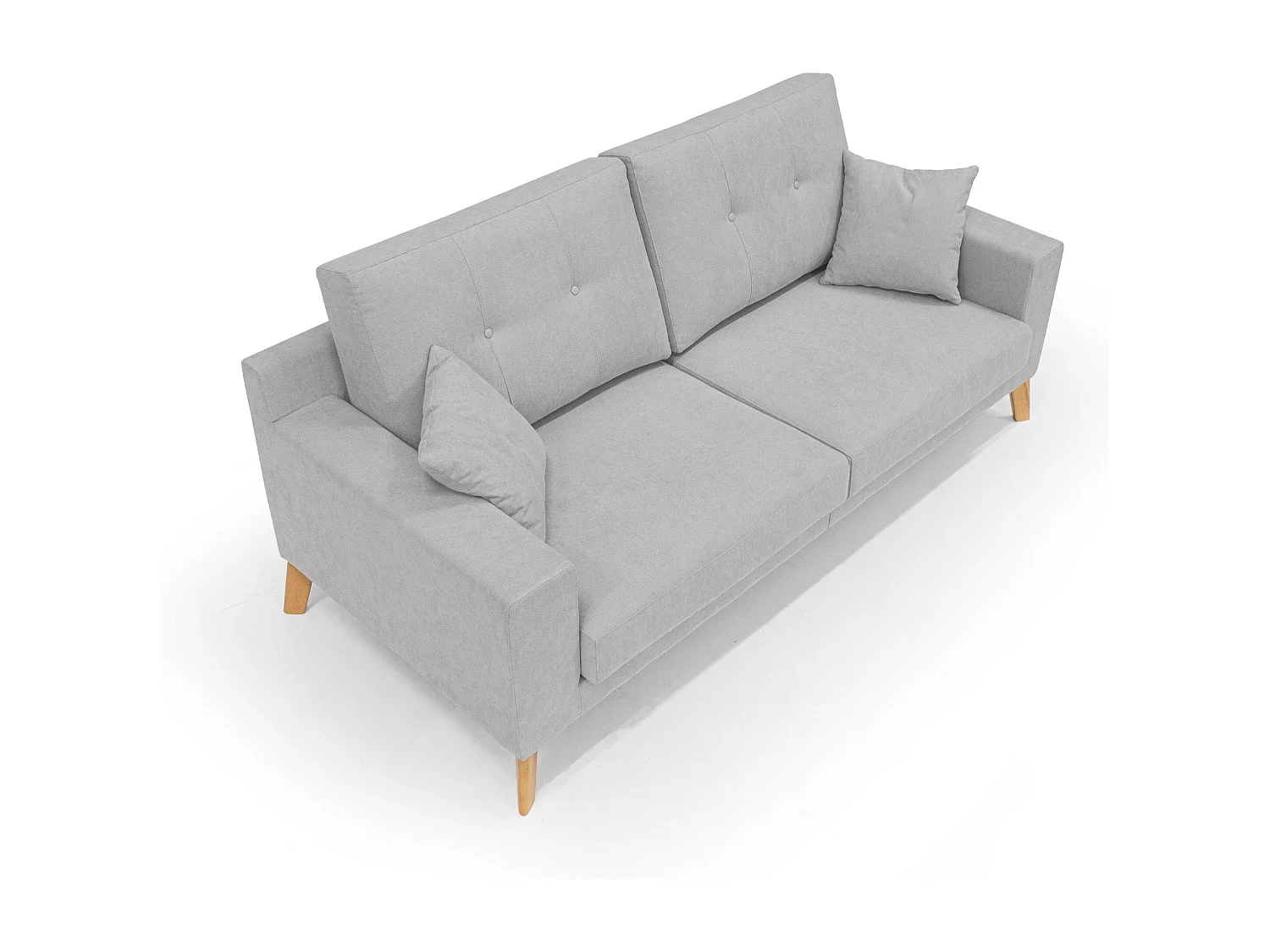 Danish Divano moderno in tessuto morbido impermeabile T02 146 cm grigio chiaro