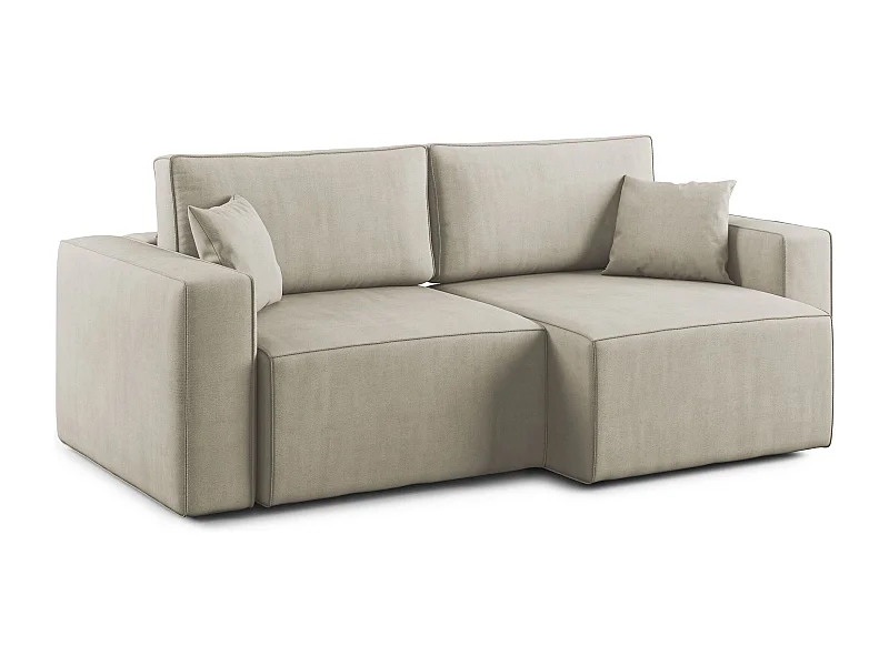 Morfeo Sofa mit ausziehbaren Sitzen aus weichem wasserfestem Stoff T02 180 cm creme