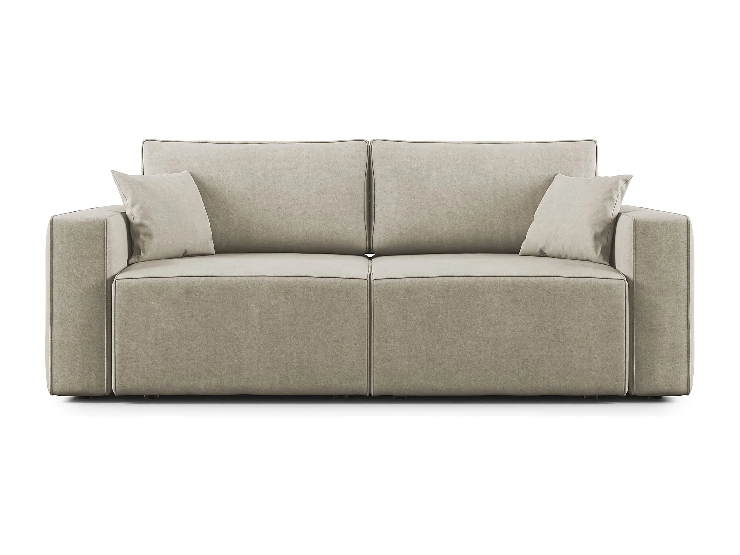 Morfeo Sofa mit ausziehbaren Sitzen aus weichem wasserfestem Stoff T02 180 cm creme