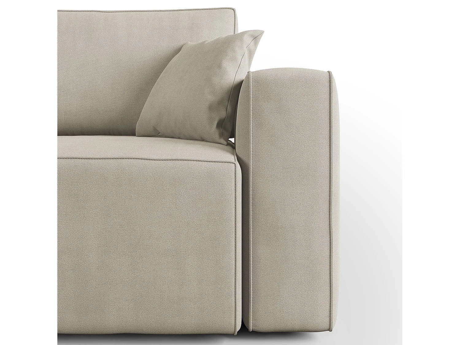 Morfeo Sofa mit ausziehbaren Sitzen aus weichem wasserfestem Stoff T02 180 cm creme