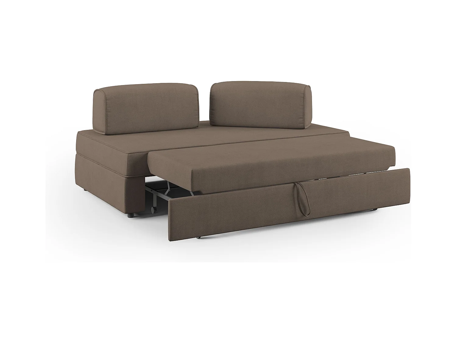 Liberty Canapé avec pouf amovible et dossier amovible en tissu imperméable T02 200 cm brun