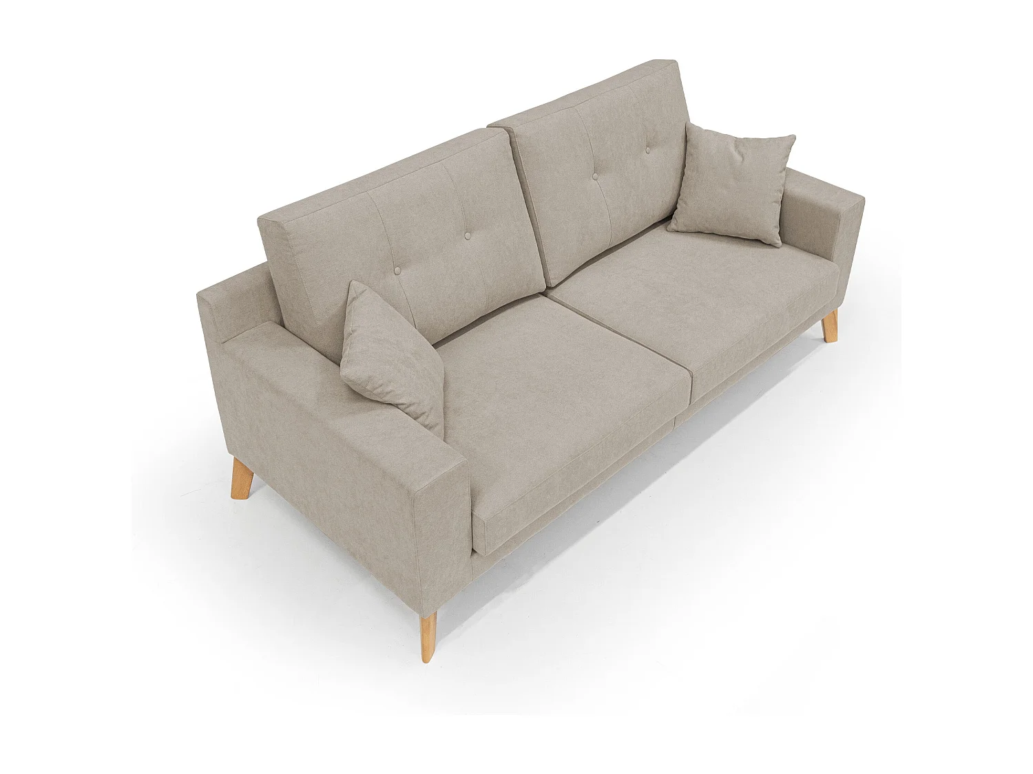 Danish Sofá moderno de tela suave e impermeable 206 cm Beige