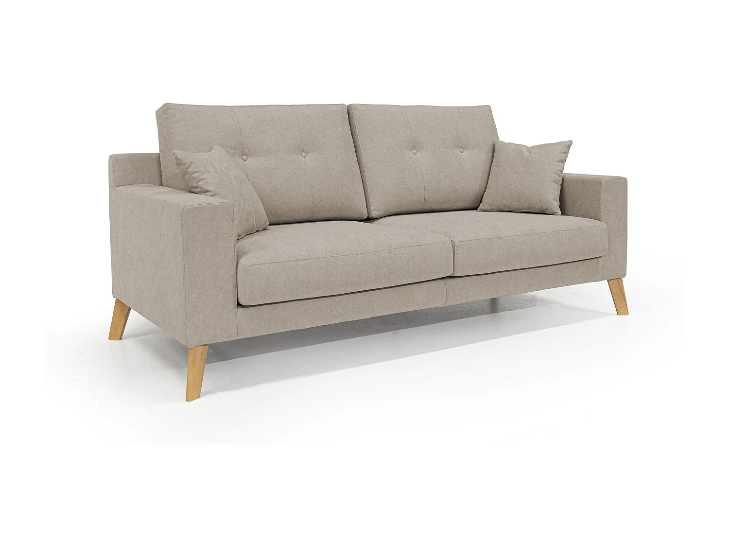 Danish modernes Sofa aus weichem, wasserfestem Stoff T02 206 cm beige