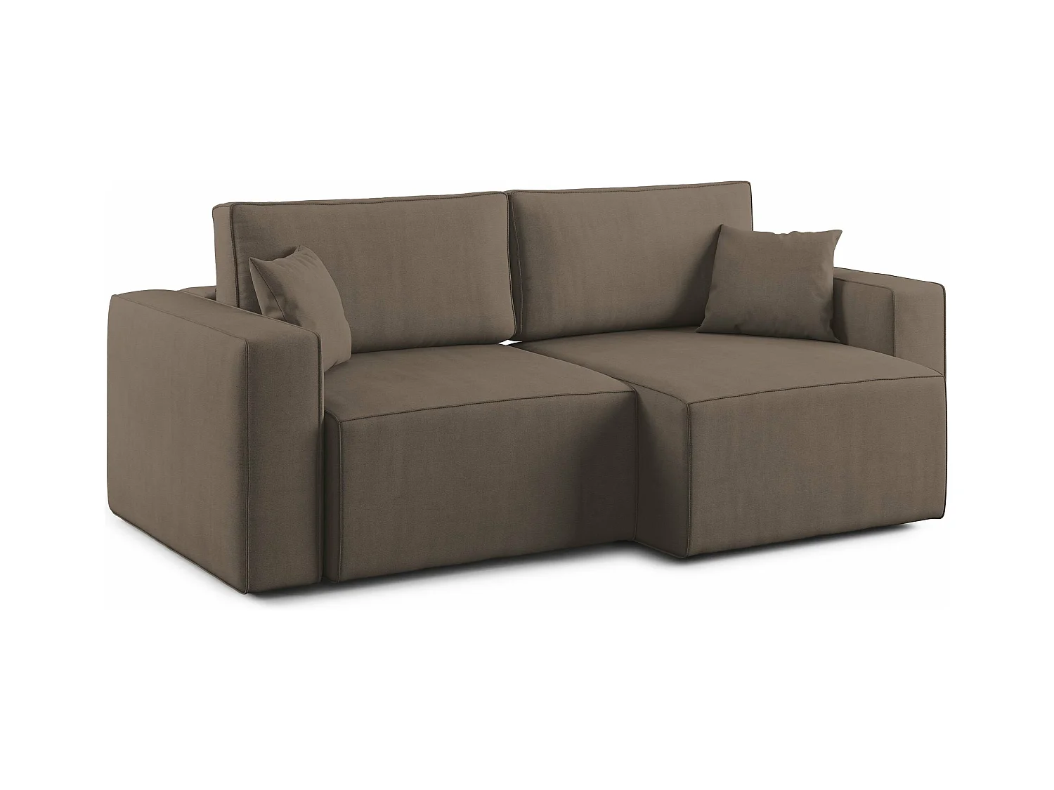 Morfeo Canapé avec assise amovible en tissu imperméable T02 180 cm marrone