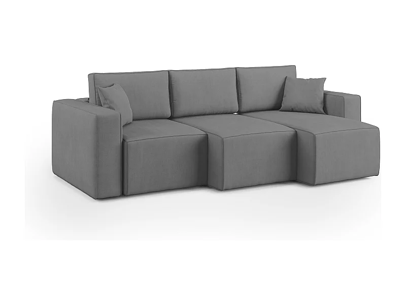 Morfeo Canapé avec 3 assises amovibles en tissu doux imperméable T02 245 cm gris