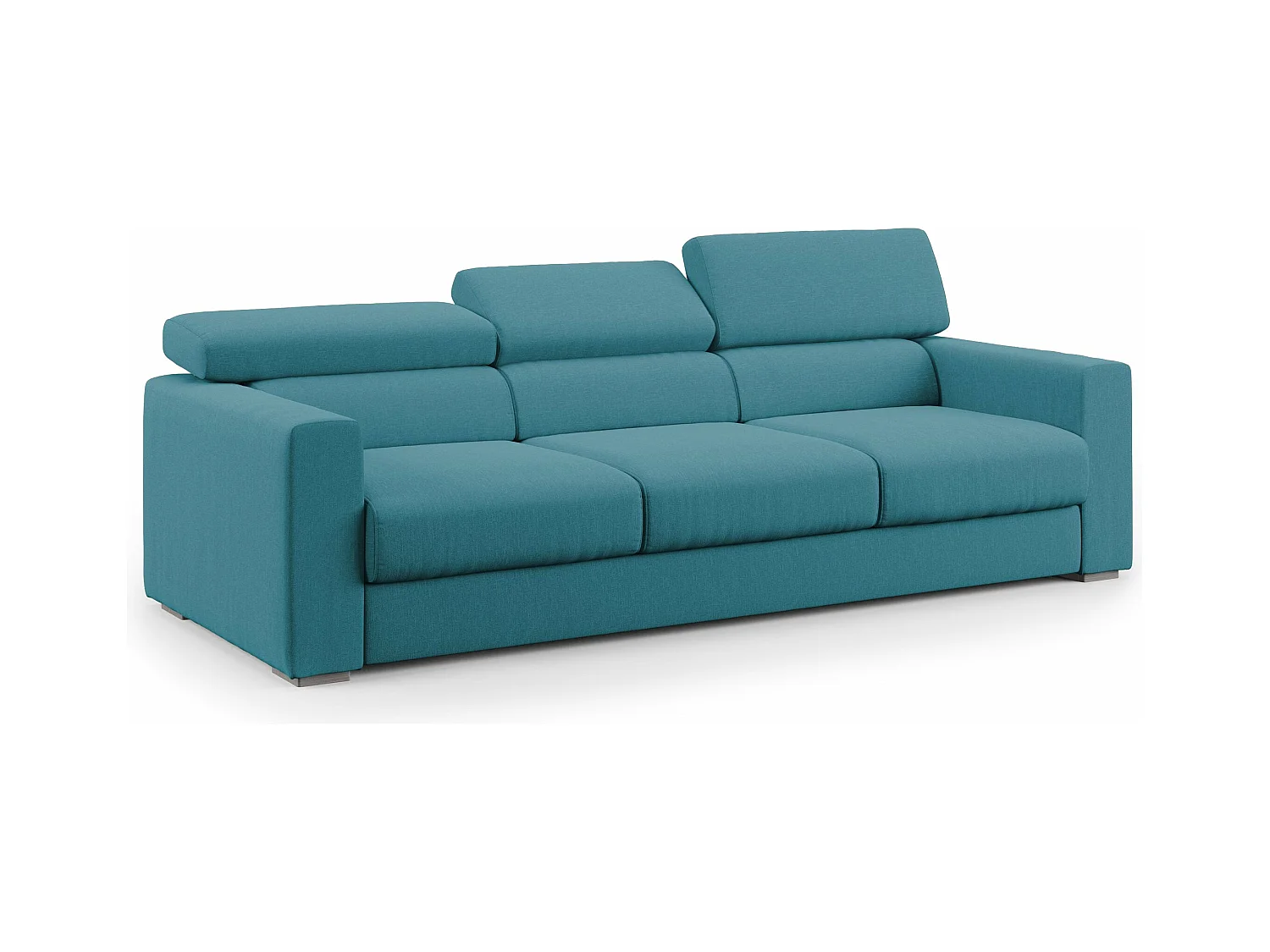 Dylan Canapé avec pouf amovible à 3 assises en tissu effet coton imperméable T13 240 cm bleu ciel