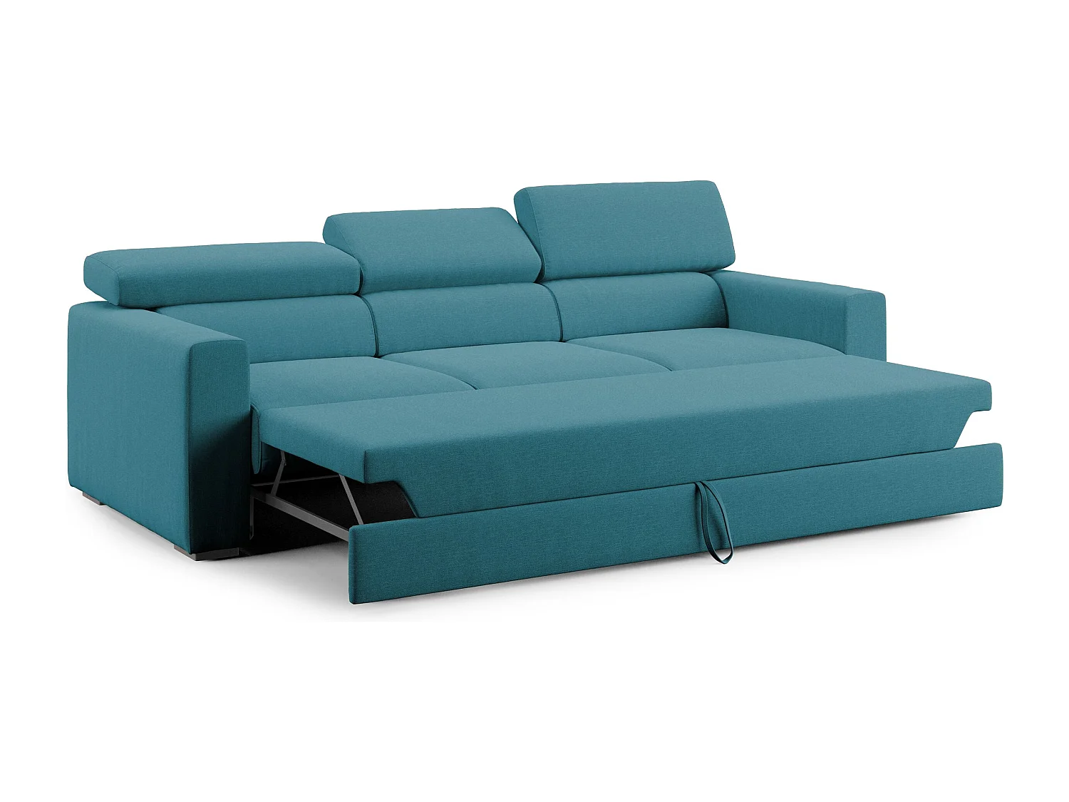 Dylan 3-Sitzer-Sofa mit Bettkastenauszug aus wasserfestem Baumwollartigem Stoff T13 240 cm hellblau