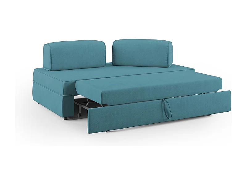 Liberty Canapé sans pouf amovible et dossier amovible en tissu imperméable T02 160 cm bleu ciel