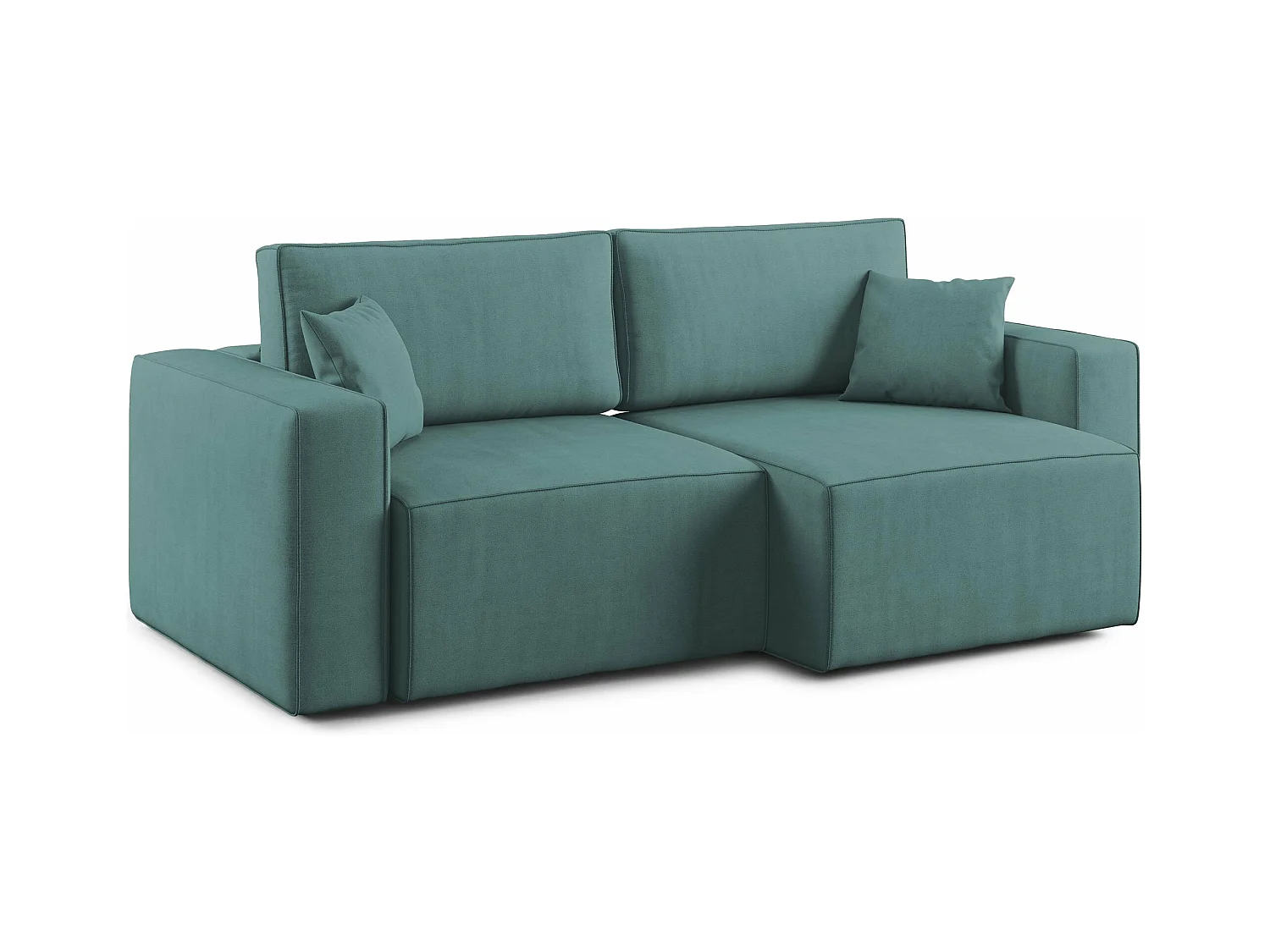 Morfeo Canapé avec assise amovible en tissu imperméable T02 215 cm bleu canard