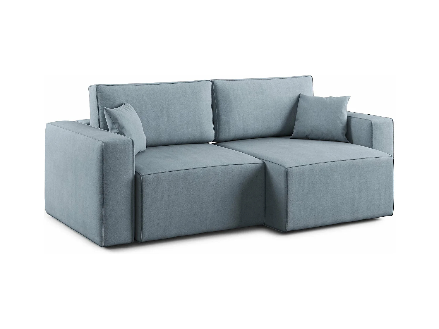 Morfeo Canapé avec 3 assises amovibles en tissu doux imperméable T02 245 cm bleu ciel