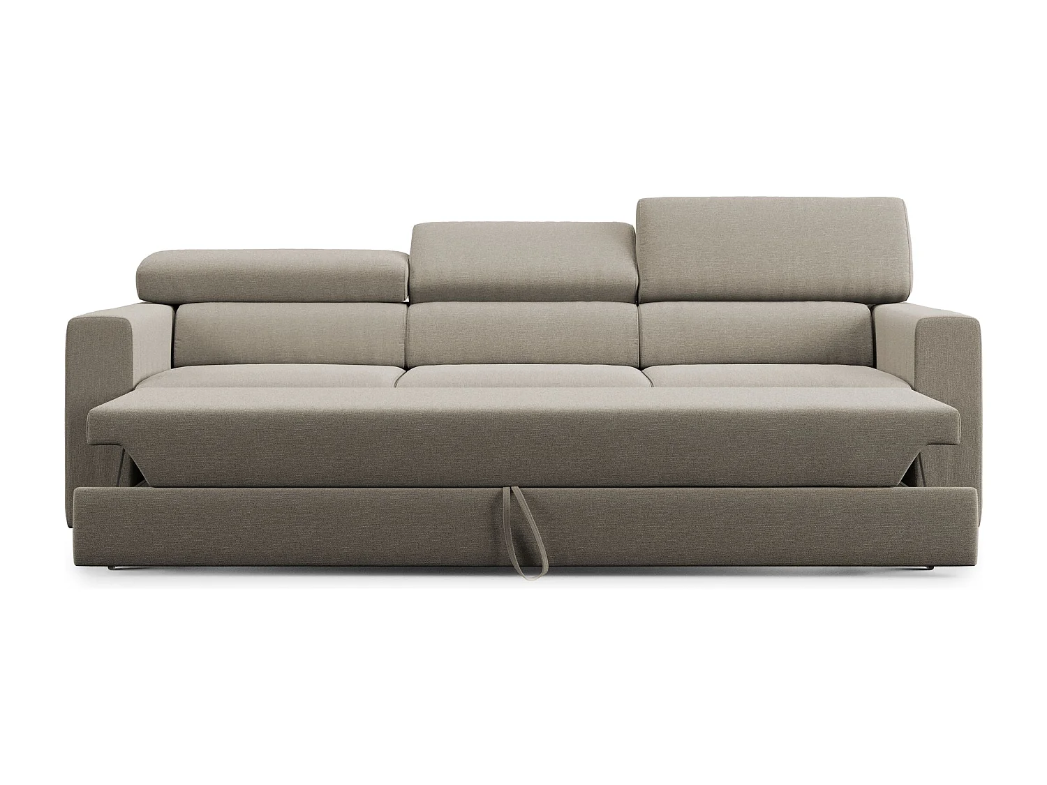 Dylan 3-Sitzer-Sofa mit Bettkastenauszug aus wasserfestem Baumwollartigem Stoff T13 240 cm creme