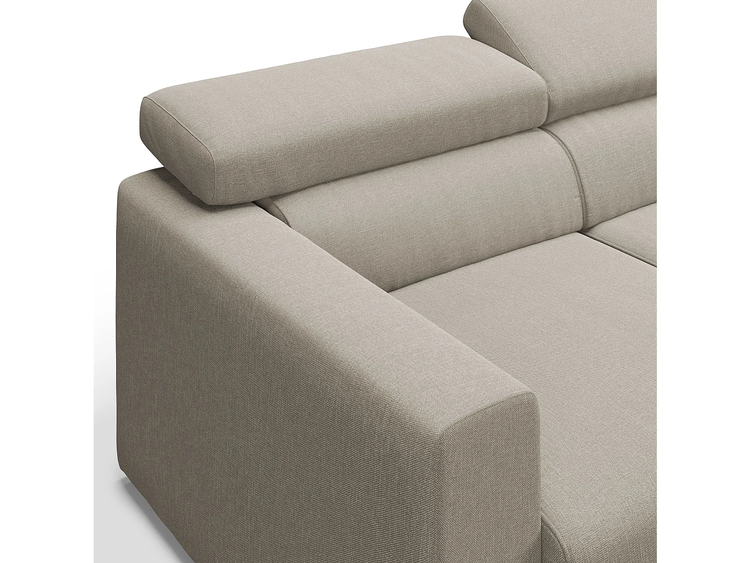 Dylan Canapé avec pouf amovible à 3 assises en tissu effet coton imperméable T13 240 cm creme