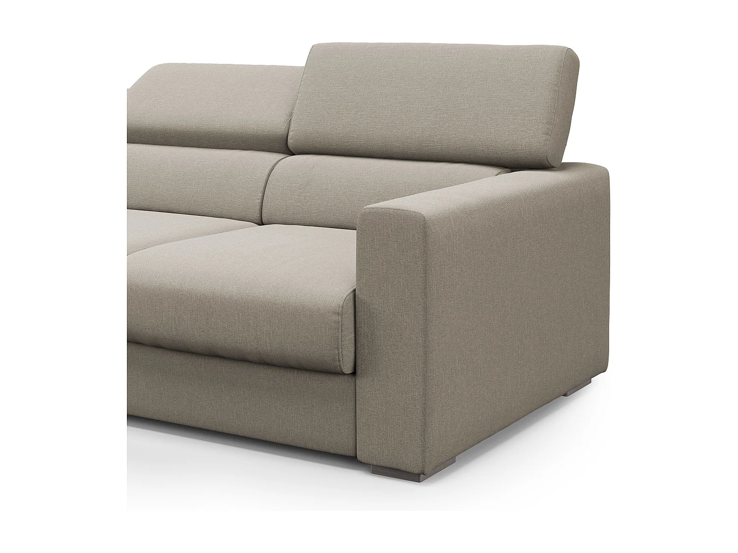 Dylan Canapé avec pouf amovible à 3 assises en tissu effet coton imperméable T13 240 cm creme