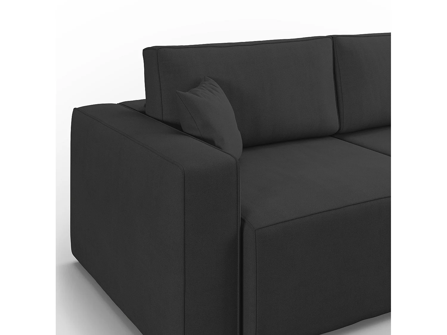Morfeo Sofa mit ausziehbaren Sitzen aus weichem wasserfestem Stoff T02 215 cm schwarz