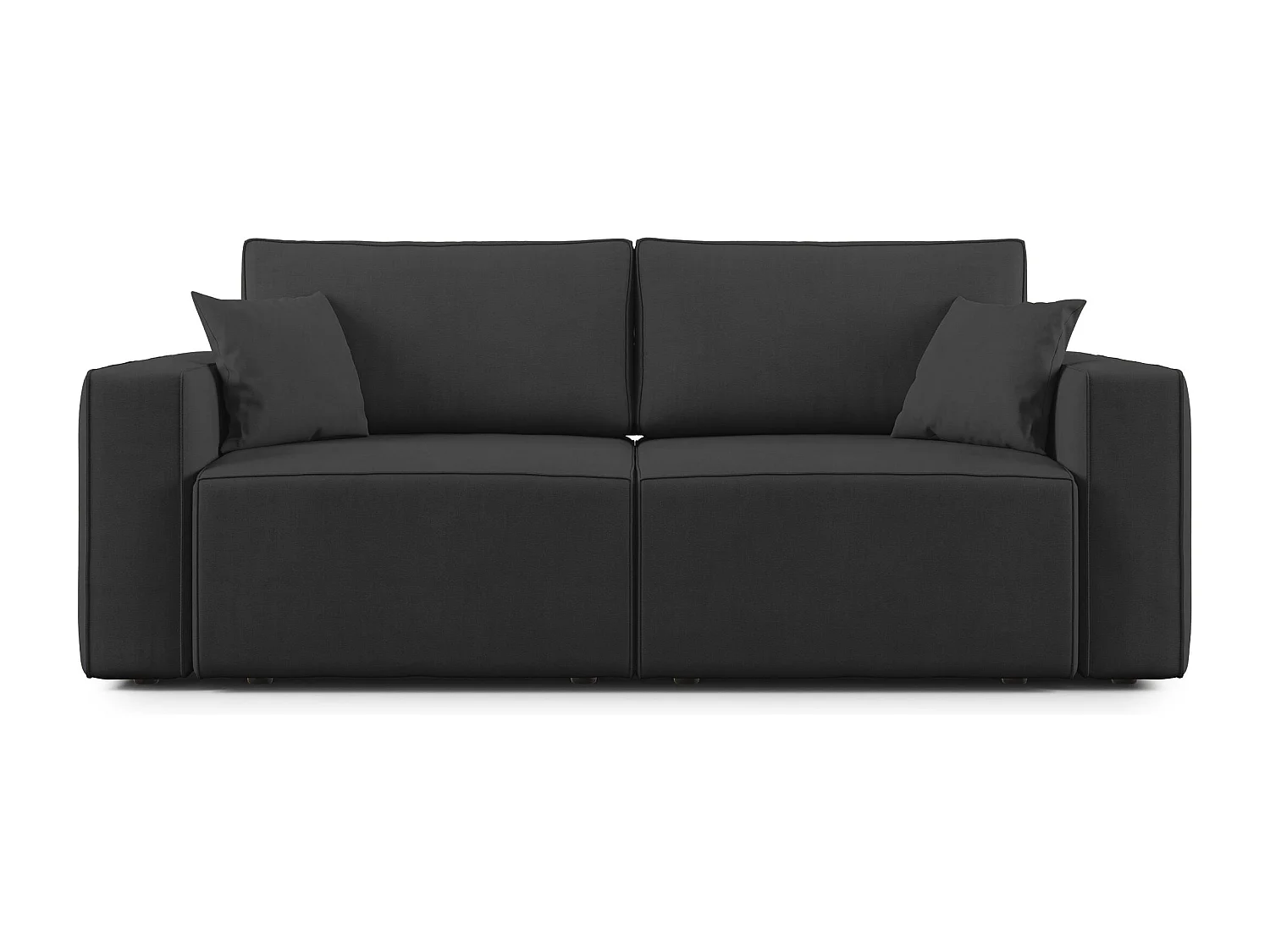 Morfeo Sofa mit ausziehbaren Sitzen aus weichem wasserfestem Stoff T02 180 cm schwarz