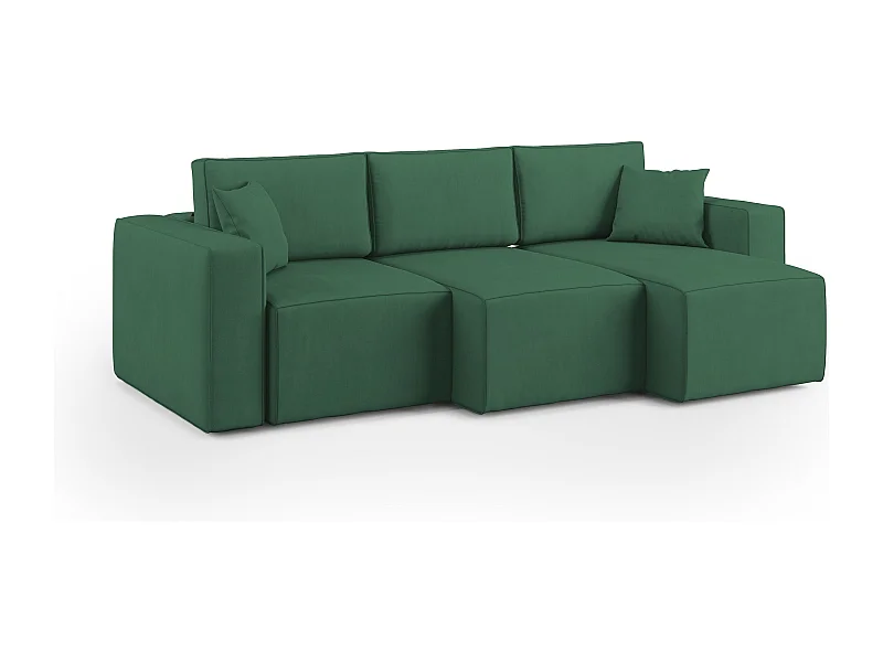 Morfeo Canapé avec 3 assises amovibles en tissu doux imperméable T02 245 cm vert