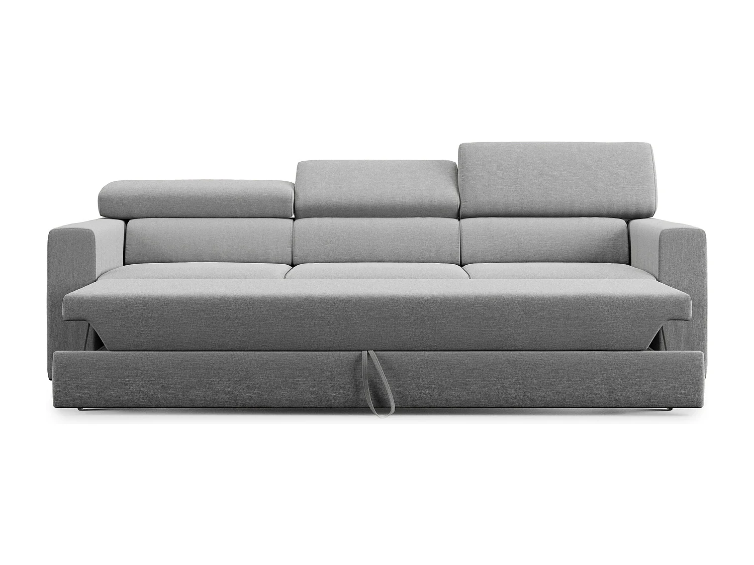 Dylan 3-Sitzer-Sofa mit Bettkastenauszug aus wasserfestem Baumwollartigem Stoff T13 240 cm grau