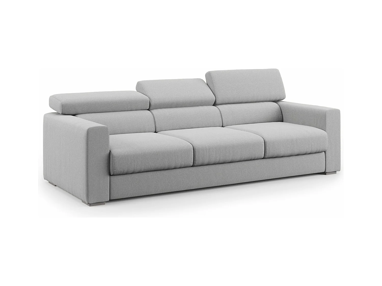 Dylan Canapé avec pouf amovible à 3 assises en tissu effet coton imperméable T13 240 cm gris