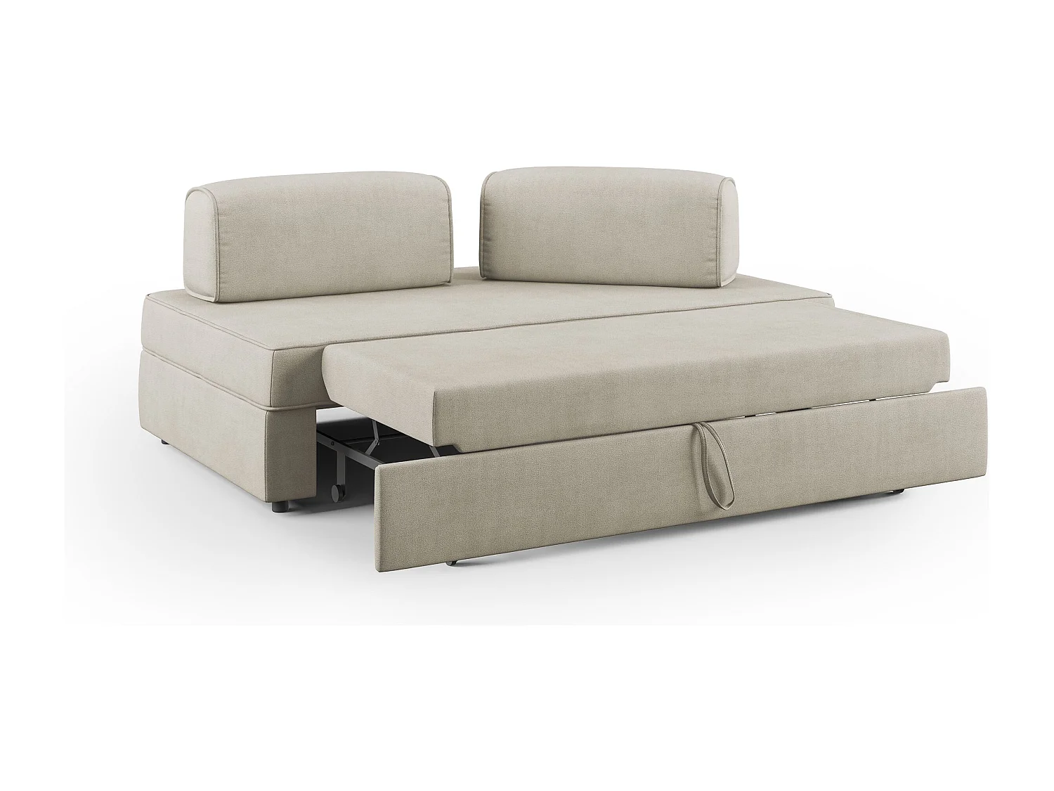Liberty Sofa ohne ausziehbarer Ottomane mit beweglichen Rückenlehnen aus weichem wasserfestem Stoff T02 160 cm creme